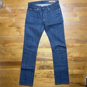 Jean Shop Selvedge Denim Medium Skinny Jeans Women Sz 27 Blue Dark Wash 2009 USA